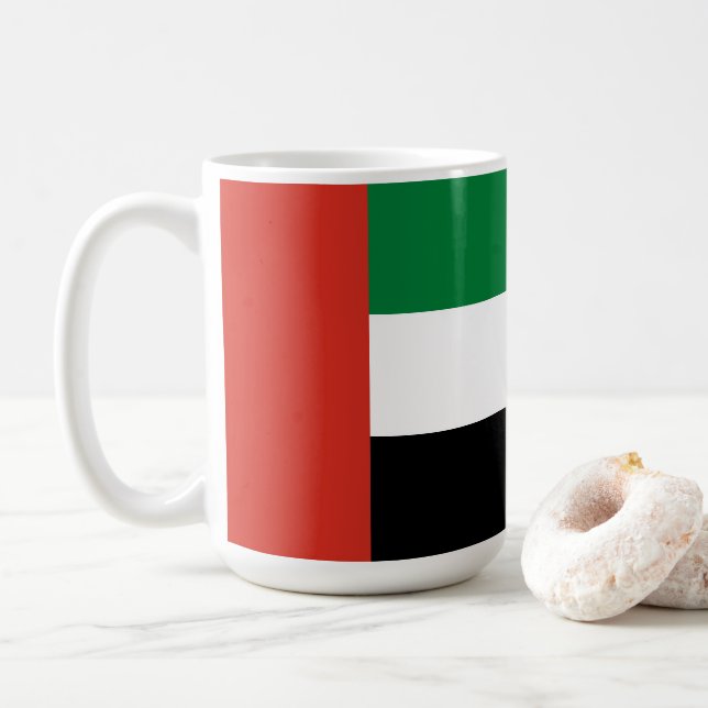 United Arab Emirates flag Coffee Mug (With Donut)