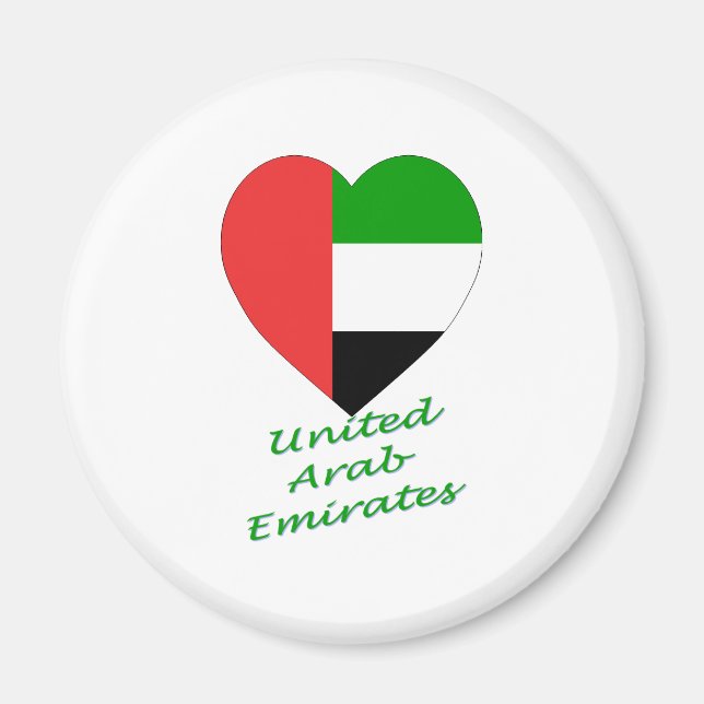 United Arab Emirates Flag Heart Magnet (Front)