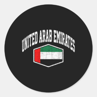 United Arab Emirates Flag Throwback Classic Round Sticker