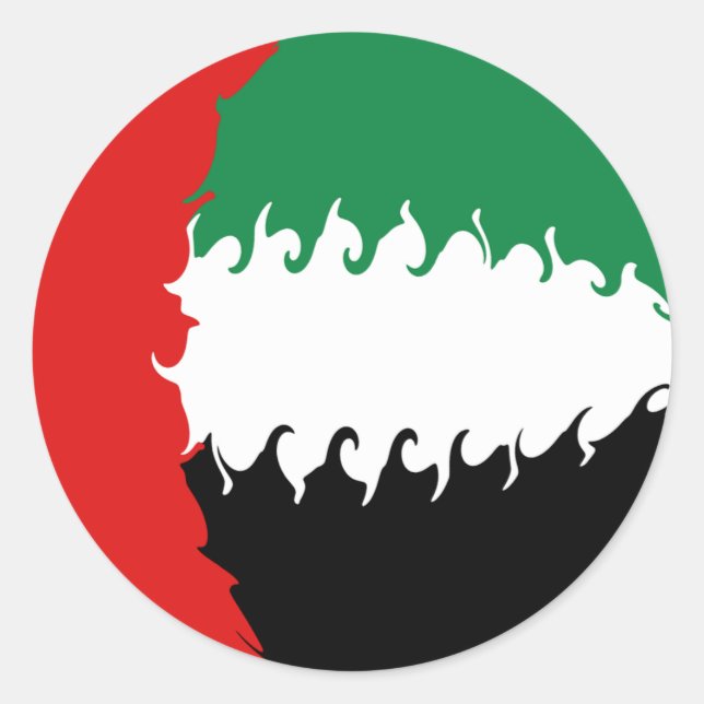 United Arab Emirates Gnarly Flag Classic Round Sticker (Front)
