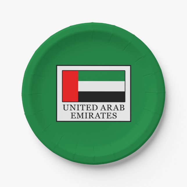 United Arab Emirates Paper Plate (Front)