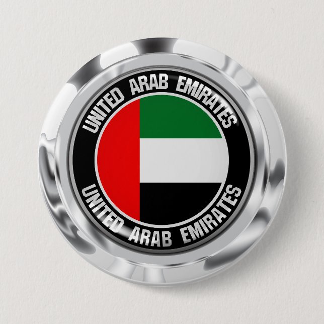 United Arab Emirates Round Emblem 7.5 Cm Round Badge (Front)