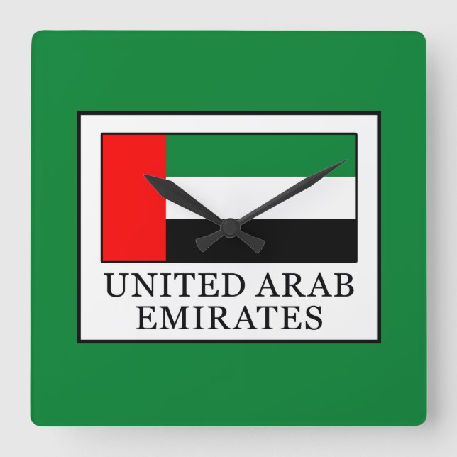 United Arab Emirates Square Wall Clock (Front)