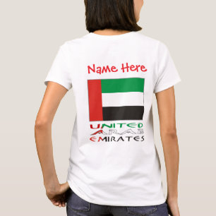 United Arab Emirates UAE Flag Red Personalise Name T-Shirt