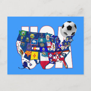 United behind the USA soccer team Postcard