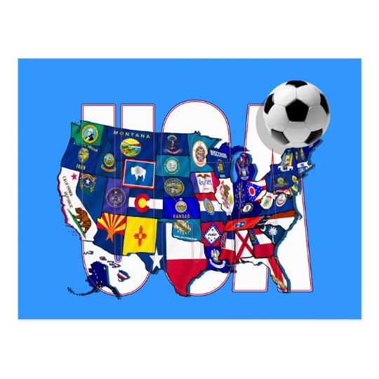 United behind the USA soccer team Postcard