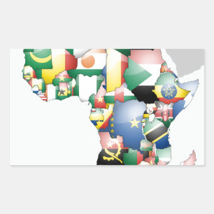 United by Colours: A Celebration of Africa in Flag Rectangular Sticker
