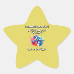 United by Flight. International Civil Aviation Day Star Sticker