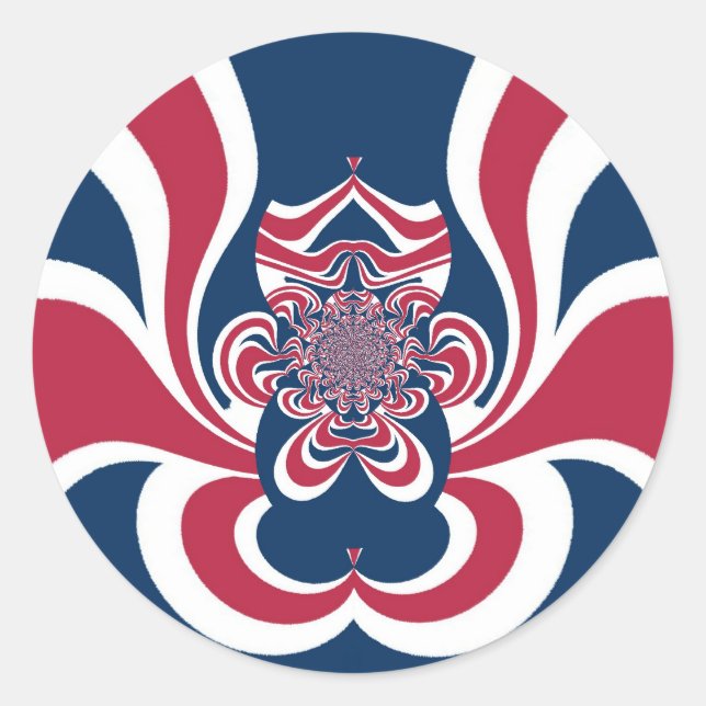 United Colours: Colourful Global Pattern Classic Round Sticker (Front)