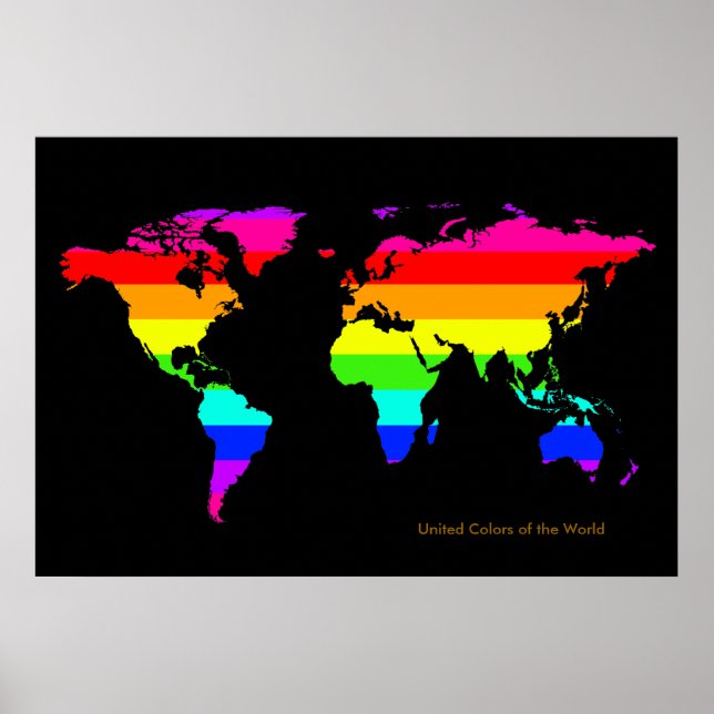 united colours of the world . map poster (Front)