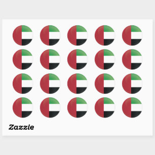United Emirat Arab Round Icon Flag Classic Round Sticker