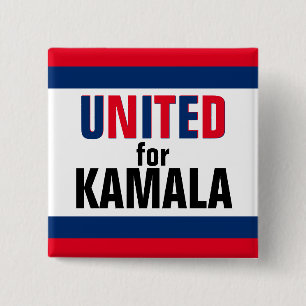 United for Kamala Harris President 2024 15 Cm Square Badge