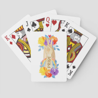 United Hands with Pride Floral Playing Cards