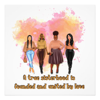 United Hearts: Celebrating Diversity in Sisterhood Photo Print