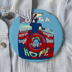 United in Hope: Stronger Together - USA Art Print  6 Cm Round Badge