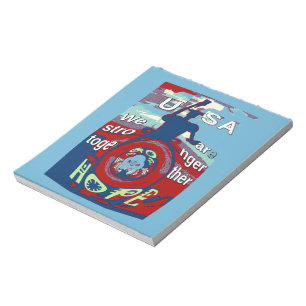 United in Hope: Stronger Together - USA Art Print Notepad