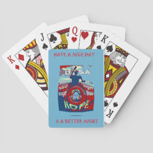 United in Hope: Stronger Together - USA Art Print  Playing Cards