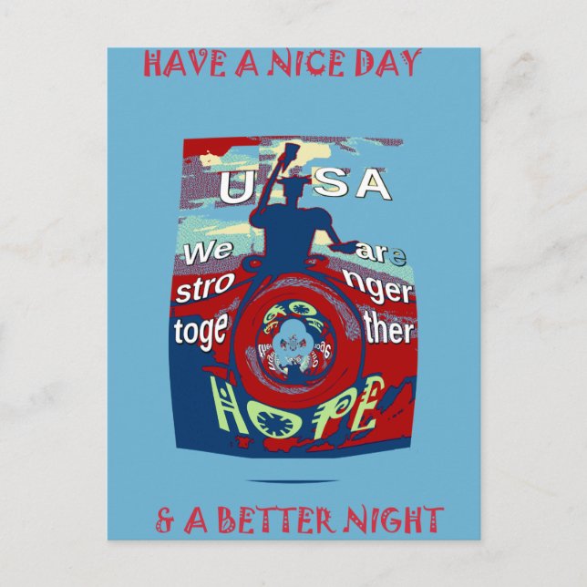 United in Hope: Stronger Together - USA Art Print  Postcard (Front)