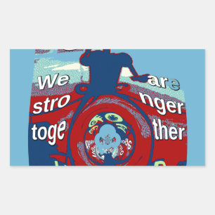 United in Hope: Stronger Together - USA Art Print  Rectangular Sticker