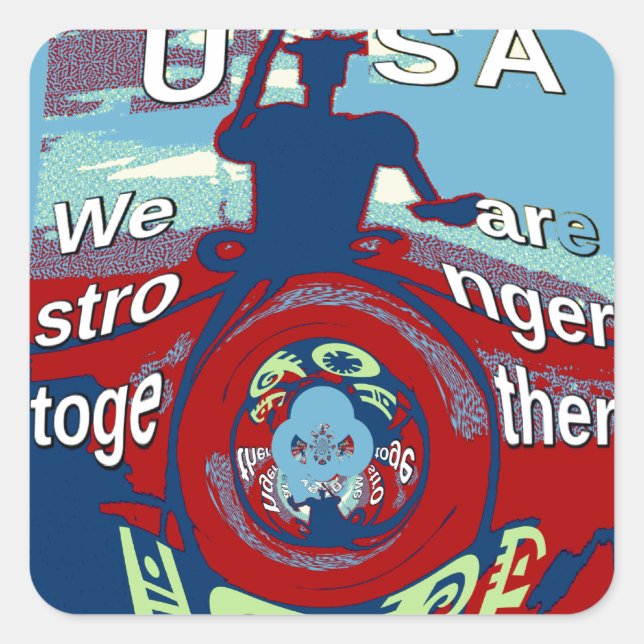 United in Hope: Stronger Together - USA Art Print  Square Sticker (Front)