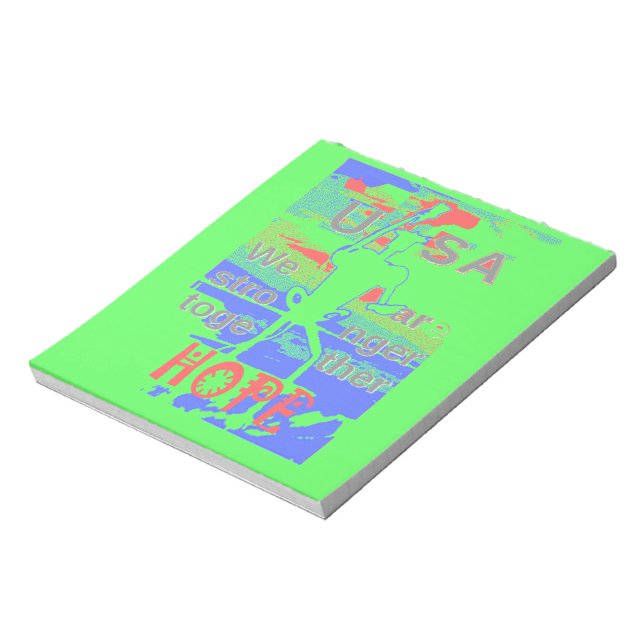 United in Hope: Stronger Together - Vibrant USA  Notepad (Rotated)