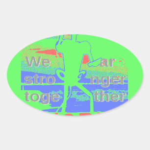 United in Hope: Stronger Together - Vibrant USA   Oval Sticker
