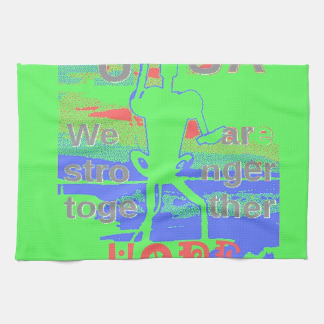 United in Hope: Stronger Together - Vibrant USA  Tea Towel (Horizontal)