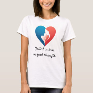 United in Love – Couple Silhouette Heart T-Shirt