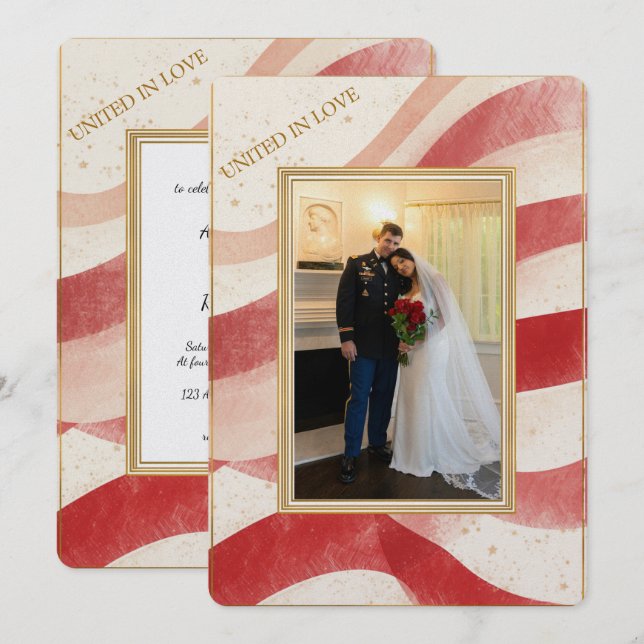 United In Love wedding Invitation (Front/Back)