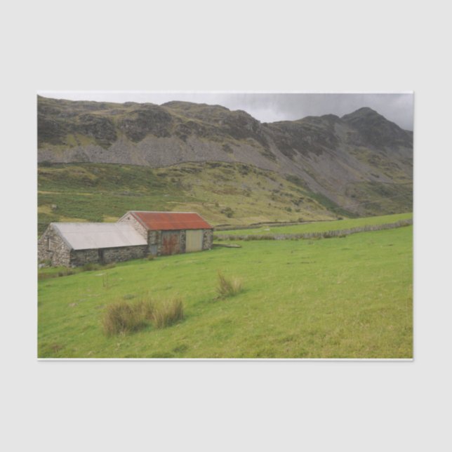 United Kingdom Barns with Hills Tissue Paper (Front)