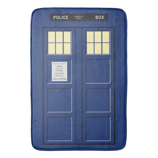 United Kingdom - Blue Police Public Call Box 1 Bath Mat (Front Vertical)