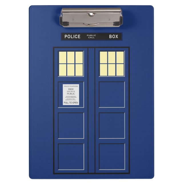 United Kingdom - Blue Police Public Call Box 1 Clipboard (Front)
