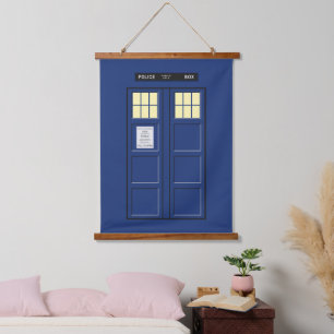United Kingdom - Blue Police Public Call Box 1 Hanging Tapestry