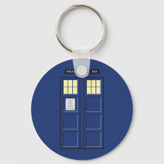 United Kingdom - Blue Police Public Call Box 1 Key Ring (Front)