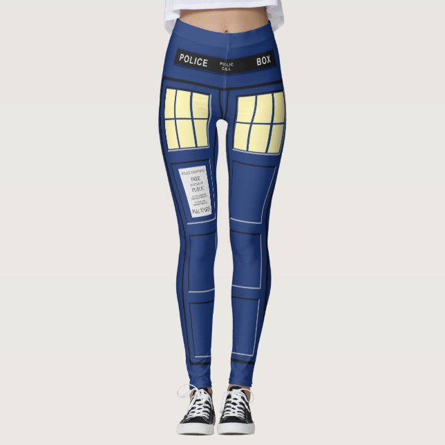 United Kingdom - Blue Police Public Call Box 1 Leggings (Front)