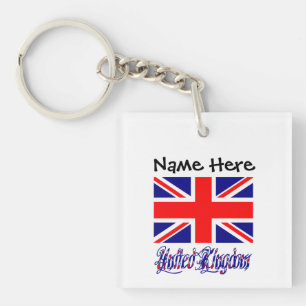 United Kingdom British Flag Black Personalisation Key Ring