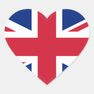 United Kingdom (British) Flag Heart Sticker