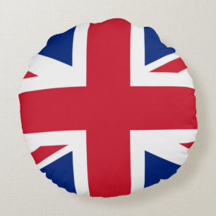 United Kingdom (British Flag) (Union Jack) (UK) GB Round Cushion