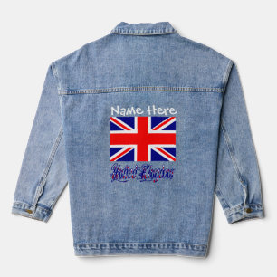 United Kingdom British Flag White Personalisation Denim Jacket