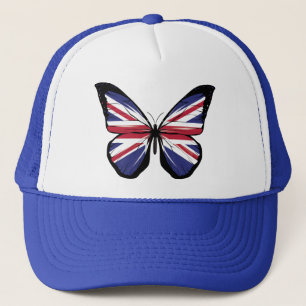 United Kingdom Butterfly Flag Trucker Hat