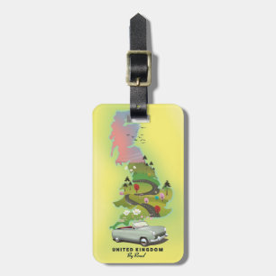 United Kingdom ' By Road' Vintage travel poster Luggage Tag