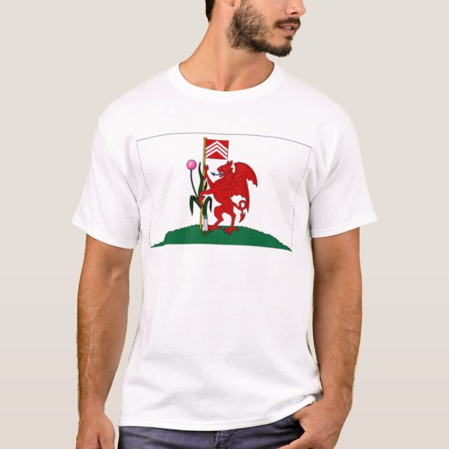 United Kingdom Cardiff Flag T-Shirt (Front)