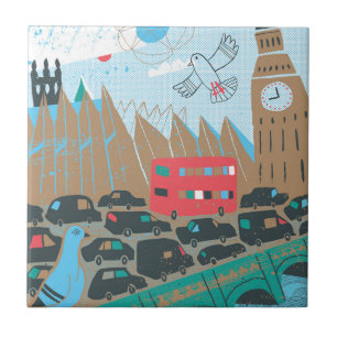 United Kingdom City Scene Ceramic Tile