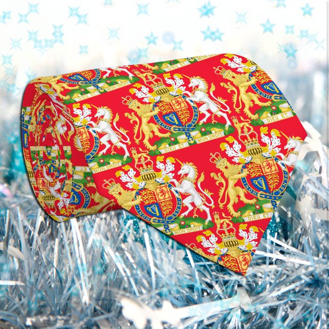 United Kingdom Coat of arms, British Flag, Red Tie (Creator Uploaded)