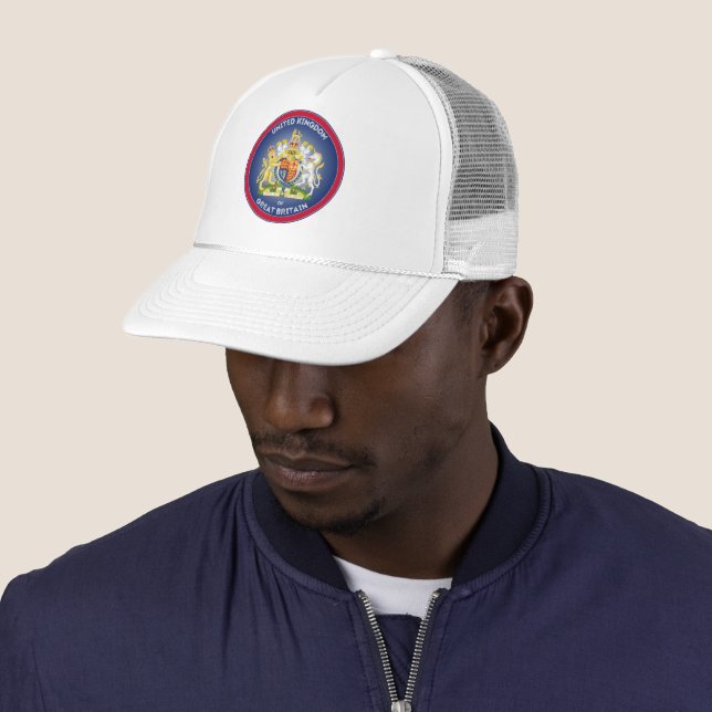 United Kingdom Coat of Arms Circle Shape  Trucker Hat (In Situ)