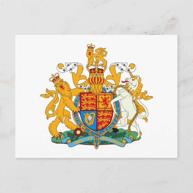United Kingdom Coat of Arms Postcard (Front)