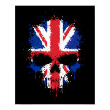 United Kingdom Dripping Splatter Skull