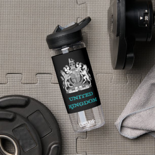 United Kingdom Fitness, British coat of arms /flag Water Bottle