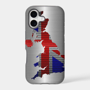 United Kingdom Flag and Map Steel Metal Hole