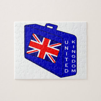 United Kingdom Flag Blue Luggage Jigsaw Puzzle